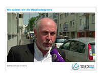 Uli Silberbach, screenshot Beitrag SAT.1 NRW, 22.07.2014, 17.30 Uhr, Thema: Wo spüren wir die Hauhaltsperre? (Bild: © komba gewerkschaft nrw)